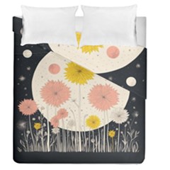 Space Flowers Universe Galaxy Duvet Cover Double Side (queen Size)