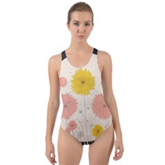 Space Flowers Universe Galaxy Cut-out Back One Piece Swimsuit