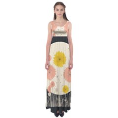 Space Flowers Universe Galaxy Empire Waist Maxi Dress