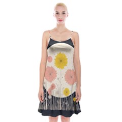 Space Flowers Universe Galaxy Spaghetti Strap Velvet Dress