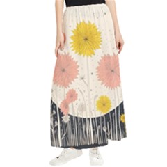 Space Flowers Universe Galaxy Maxi Chiffon Skirt