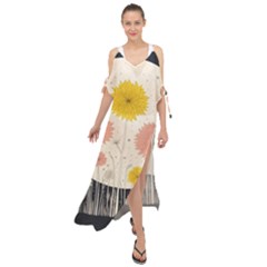 Space Flowers Universe Galaxy Maxi Chiffon Cover Up Dress