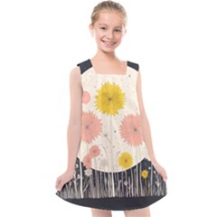 Space Flowers Universe Galaxy Kids  Cross Back Dress