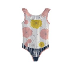 Space Flowers Universe Galaxy Kids  Frill Swimsuit