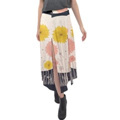 Space Flowers Universe Galaxy Velour Split Maxi Skirt