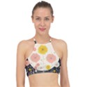 Space Flowers Universe Galaxy Halter Bikini Top View1