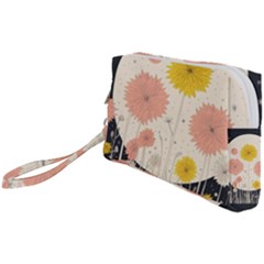 Space Flowers Universe Galaxy Wristlet Pouch Bag (small)