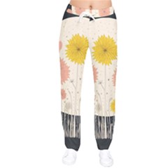 Space Flowers Universe Galaxy Women Velvet Drawstring Pants