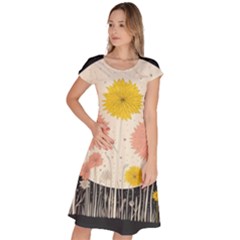 Space Flowers Universe Galaxy Classic Short Sleeve Dress