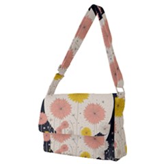 Space Flowers Universe Galaxy Full Print Messenger Bag (m)