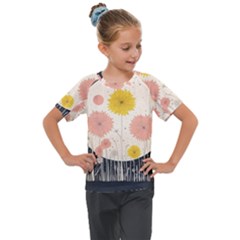 Space Flowers Universe Galaxy Kids  Mesh Piece T-shirt