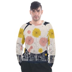 Space Flowers Universe Galaxy Men s Long Sleeve Raglan T-shirt