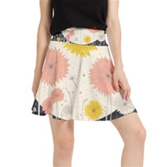 Space Flowers Universe Galaxy Waistband Skirt by Maspions