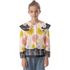 Space Flowers Universe Galaxy Kids  Peter Pan Collar Blouse by Maspions