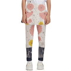 Space Flowers Universe Galaxy Kids  Skirted Pants by Maspions