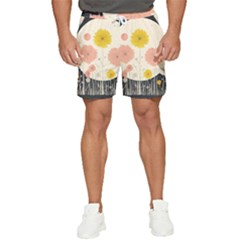 Space Flowers Universe Galaxy Men s Runner Shorts by Maspions