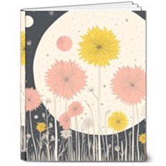 Space Flowers Universe Galaxy 8  X 10  Hardcover Notebook by Maspions