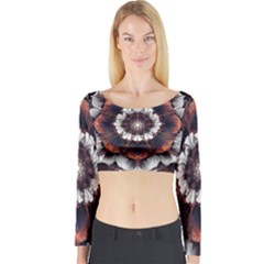 Mandala Design Pattern Long Sleeve Crop Top