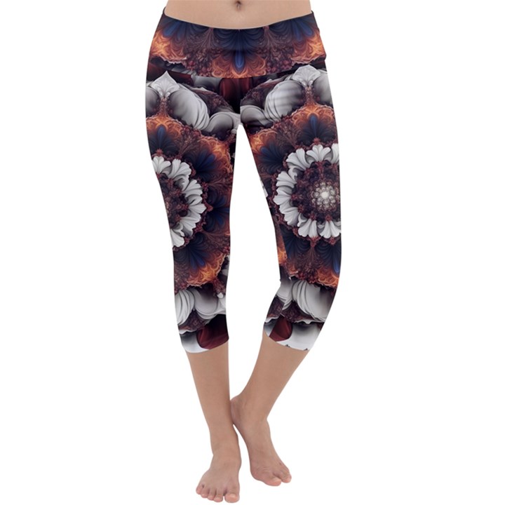 Mandala Design Pattern Capri Yoga Leggings