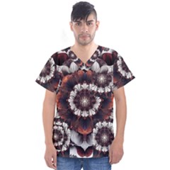 Mandala Design Pattern Men s V-neck Scrub Top