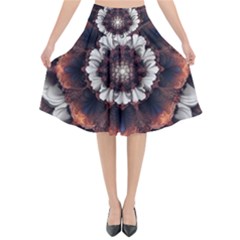 Mandala Design Pattern Flared Midi Skirt