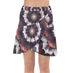 Mandala Design Pattern Wrap Front Skirt