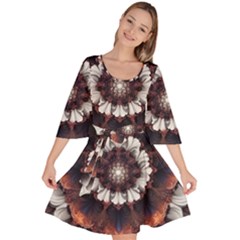 Mandala Design Pattern Velour Kimono Dress