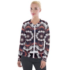 Mandala Design Pattern Velvet Zip Up Jacket