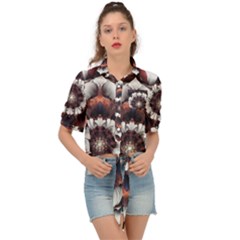 Mandala Design Pattern Tie Front Shirt 