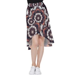 Mandala Design Pattern Frill Hi Low Chiffon Skirt