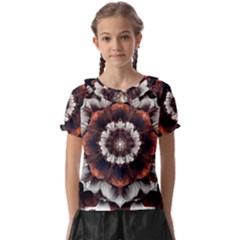 Mandala Design Pattern Kids  Frill Chiffon Blouse