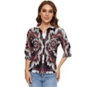 Mandala Design Pattern Women s Quarter Sleeve Pocket Shirt View1