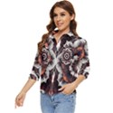 Mandala Design Pattern Women s Quarter Sleeve Pocket Shirt View3