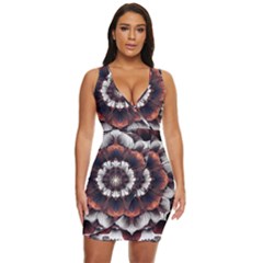 Mandala Design Pattern Draped Bodycon Dress