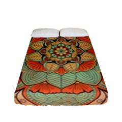 Mandala Floral Decorative Flower Fitted Sheet (full/ Double Size)