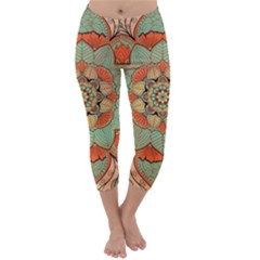 Mandala Floral Decorative Flower Capri Winter Leggings 