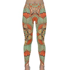 Mandala Floral Decorative Flower Classic Yoga Leggings by Maspions