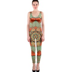 Mandala Floral Decorative Flower One Piece Catsuit