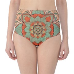 Mandala Floral Decorative Flower Classic High-waist Bikini Bottoms