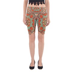 Mandala Floral Decorative Flower Yoga Cropped Leggings