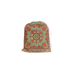 Mandala Floral Decorative Flower Drawstring Pouch (xs)