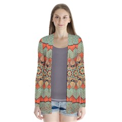 Mandala Floral Decorative Flower Drape Collar Cardigan