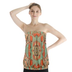 Mandala Floral Decorative Flower Strapless Top