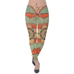 Mandala Floral Decorative Flower Velvet Leggings by Maspions