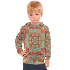 Mandala Floral Decorative Flower Kids  Hooded Pullover