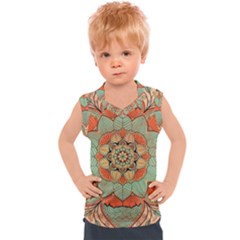 Mandala Floral Decorative Flower Kids  Sport Tank Top