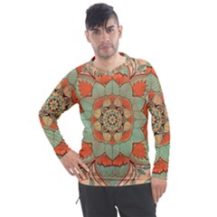 Mandala Floral Decorative Flower Men s Pique Long Sleeve T-shirt