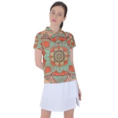 Mandala Floral Decorative Flower Women s Polo T-shirt