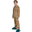 Mandala Floral Decorative Flower Kids  Long Sleeve Velvet Pajamas Set View2