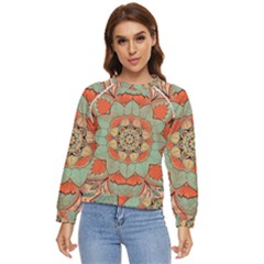 Mandala Floral Decorative Flower Women s Long Sleeve Raglan T-shirt